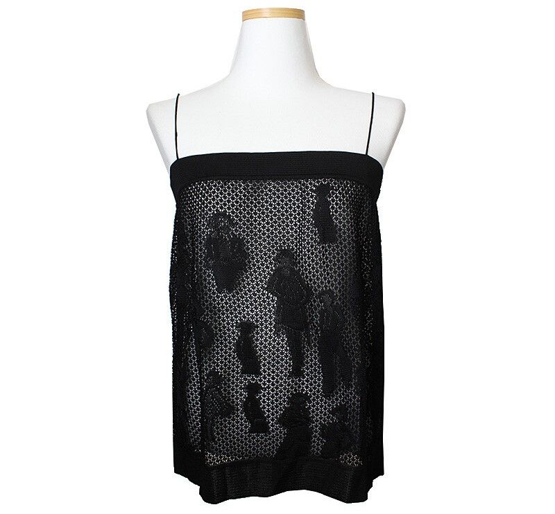 CHANEL Black Lace Camisole Top 55 66 43521690 – trenbe