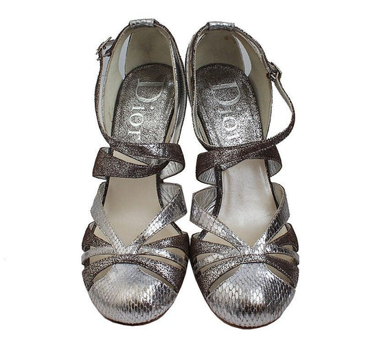 DIOR Silber Lizard Sandalen 37 43521713
