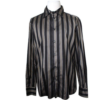 ROBERTO CAVALLI Männliches gestreiftes Seidenhemd 105 43521716