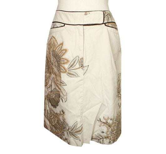 MaxMara Beige Flower Print Skirt 55 26809616