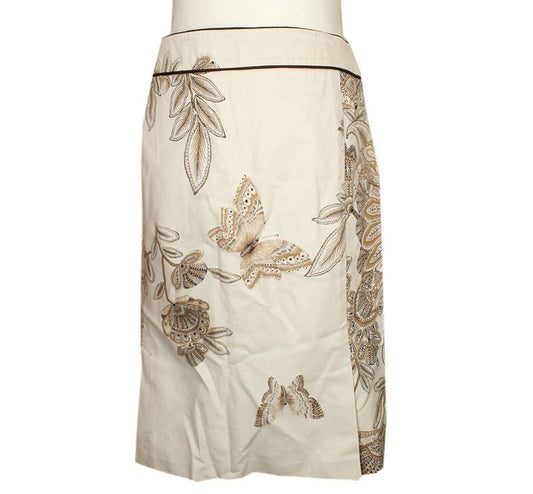 MaxMara Beige Flower Print Skirt 55 26809616