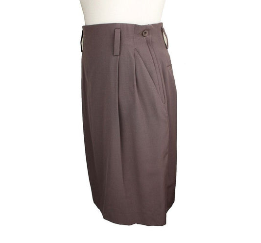 ISSEY MIYAKE Cocoa Slit Wool Skirt M 26809380