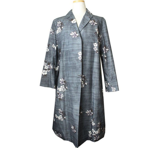MaxMara S Floral Printed Cotton Long Coat 55 26810585