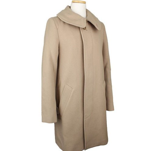 ZUCCA Juka Light Gold Wool Blend Half Coat S 26810586