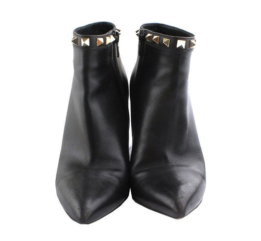 VALENTINO Schwarze Goldene Rockstud Ankle Boots 225 26811013