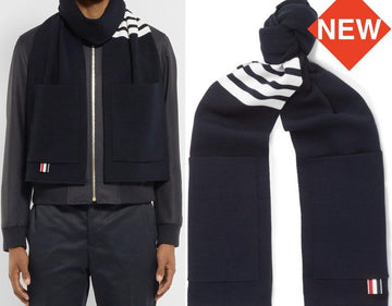 THOM BROWNE Merinowolle Schrägtaschen Schal MKS067A 30480499