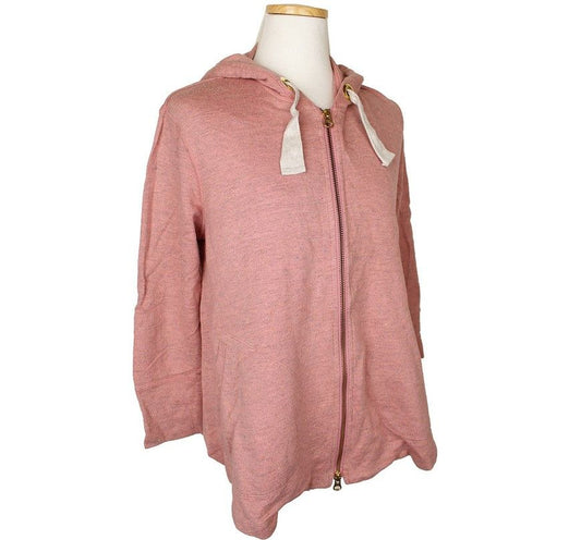 ISSEY MIYAKE Melange Pink Hoodie Zipper Unbalanced Top F 26807581