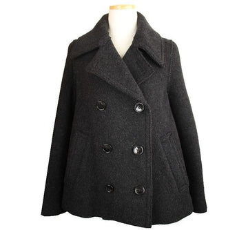 ZUCCA Juka Charcoal Double Button Wool Short Coat S 26810817