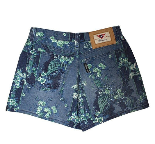 BLUMARINE Grünrose Denim Shorts 55 43706637