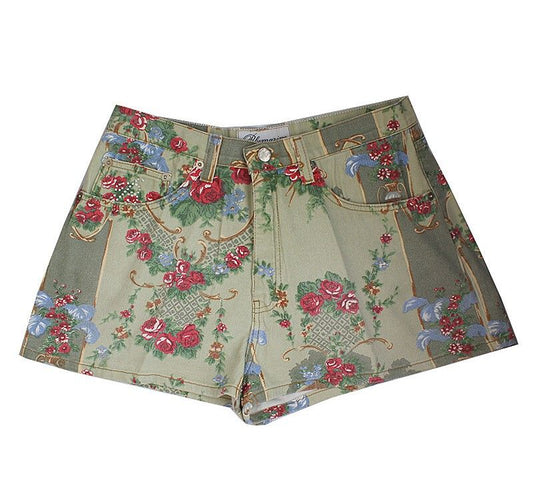 BLUMARINE Rote Rose Denim Shorts 55 43706683