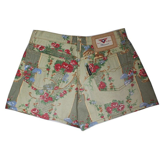 BLUMARINE Rote Rose Denim Shorts 55 43706683