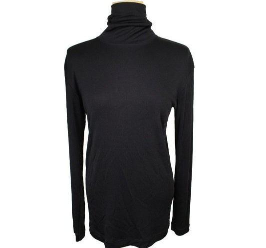 ISSEY MIYAKE Schwarzes geripptes Rollkragenoberteil M 26807365
