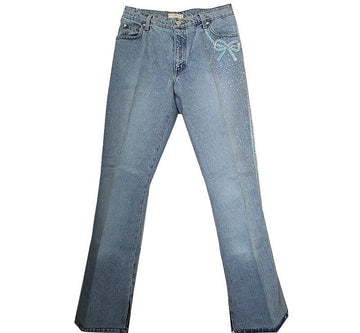 BLUMARINE Cubic Velvet Ribbon Denim Pants 55 43851574