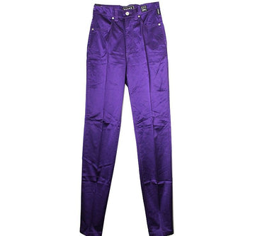 VERSACE バイオレット サテン パンツ 44 43851585