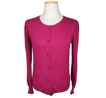Marc Jacobs Pocket Knit Cardigan in Fuchsia Pink S 26810117