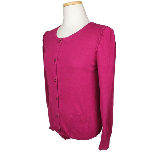 Marc Jacobs Pocket Knit Cardigan in Fuchsia Pink S 26810117