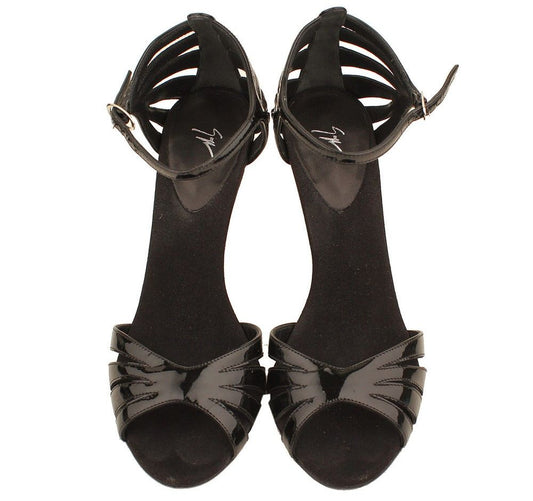 Giuseppe Zanotti Black Patent Strap Sandals 38 26810664