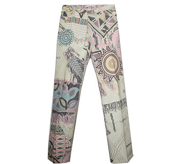 ROBERTO CAVALLI ロベルト・カヴァリ ピンクイエロー グリッターパンツ 55 43851616