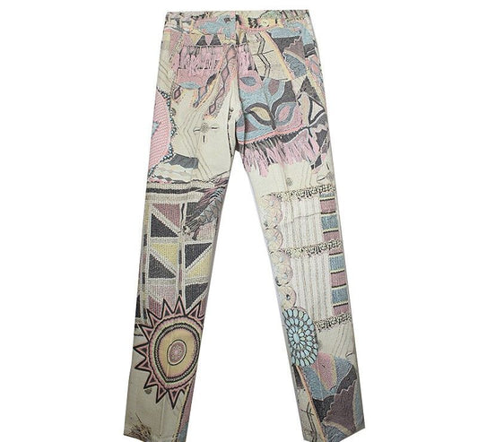ROBERTO CAVALLI Pink-Gelb Glitter Hose 55 43851616