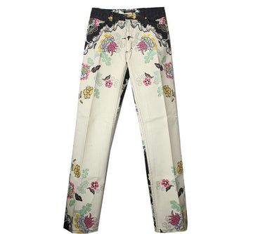 Roberto Cavalli Black Flower Glitter Pants 55 43851637