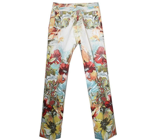 ROBERTO CAVALLI Glitzer Blume Orange/Ivory Hose 55 43851642