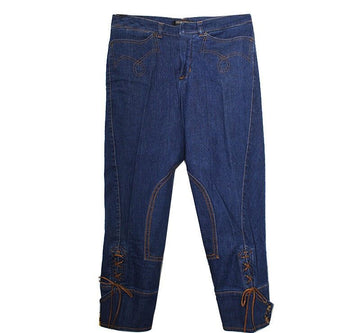 Roberto Cavalli Leather String Denim Pants 55 43851644