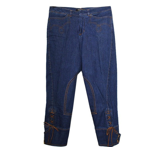 ROBERTO CAVALLI Leder String Denim Hose 55 43851644