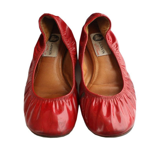 Lanvin Red Patent Flat Shoes 37 26811162