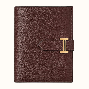 HERMES Compact Geldbörse mit Rüschen aus Leder in Gold 6687984607 31202765
