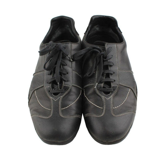 GUCCI Schwarze und weiße gestickte Herrensneaker 10.5 26811204