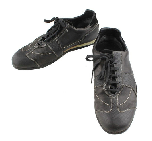GUCCI Schwarze und weiße gestickte Herrensneaker 10.5 26811204