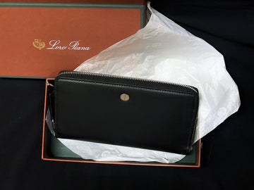 LORO PIANA Lange Brieftasche Schwarz 5686674938 24836629