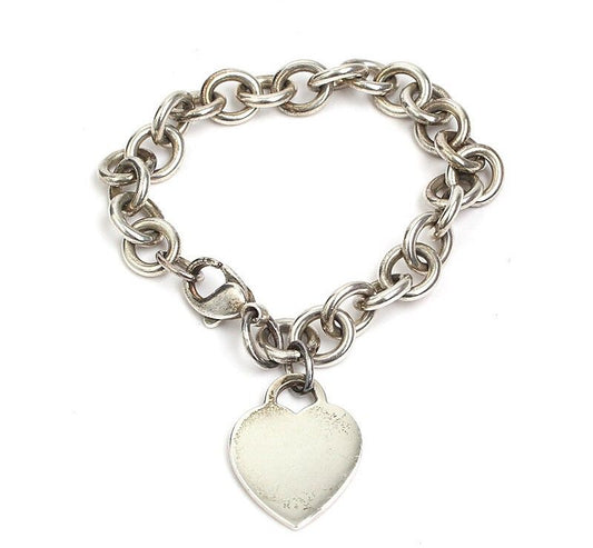 Tiffany & Co Logo Heart 925 Silver Chain Bracelet 31284240