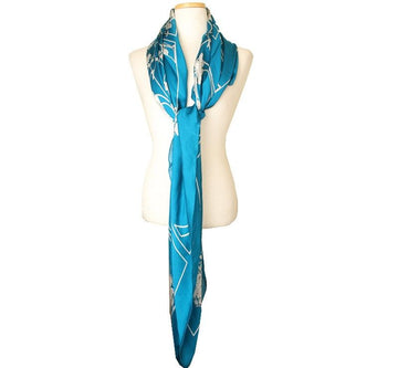 Gucci Printed Royal Blue Square Silk Big Scarf 26811929