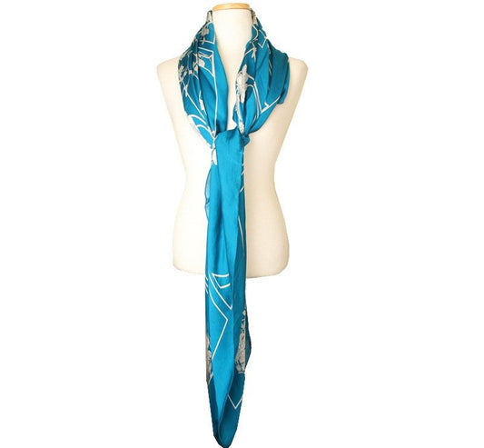 Gucci Printed Royal Blue Square Silk Big Scarf 26811929