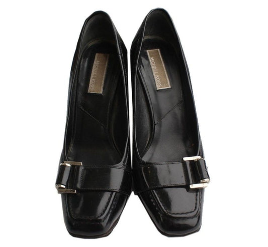 MICHAEL KORS Schwarze Lackleder Pumps mit silbernem Dekor 7.5M 26811007