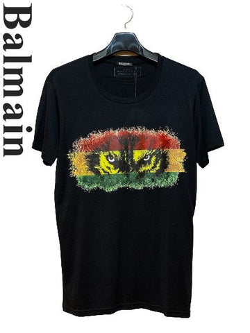 BALMAIN ブラックウルフラウンド半袖女性5619789836 24317546