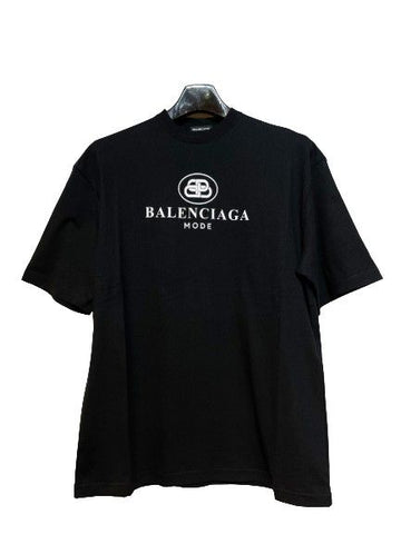 Balenciaga Black White New BB Logo Short Sleeve T-Shirt 5807332445 25854797