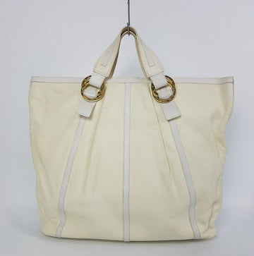 BULGARI Große Tote Bag mit goldener Verzierung in Weiß 27063881