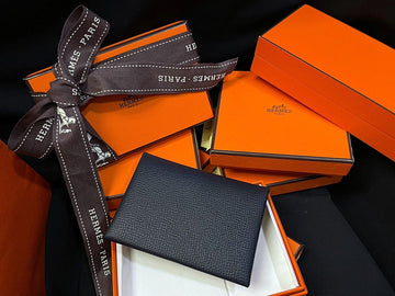 HERMES Blau Indigo Kalbi Duo Kartenetui 6314349437 28664231