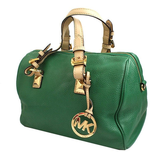 Michael Kors Gold-Plated Green Tote and Crossbody Bag 29053179