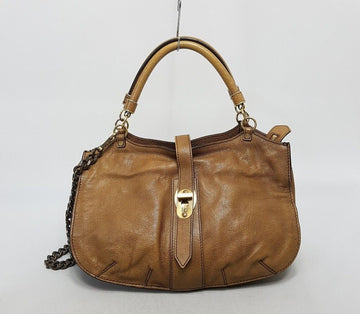 BURBERRY ブラウンレザーショルダーバッグ 24816477