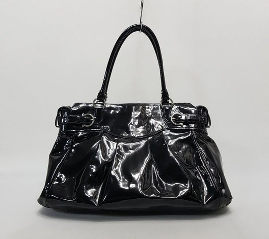Salvatore Ferragamo Black Enamel Shoulder Bag 27060896