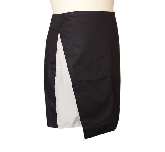 Maison Margiela MM6 Dark Navy & White Asymmetric Cotton Mini Skirt 36 26809164