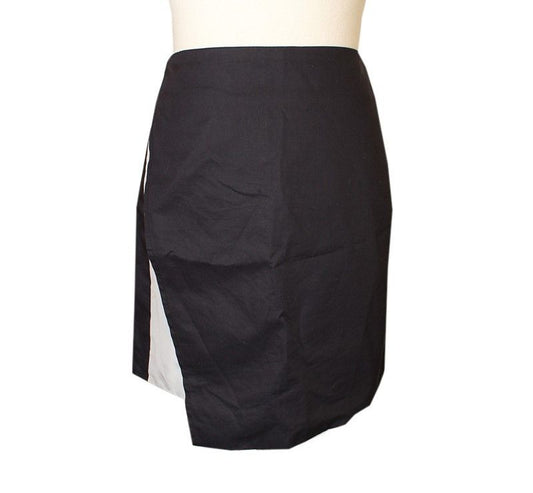 Maison Margiela MM6 Dark Navy & White Asymmetric Cotton Mini Skirt 36 26809164