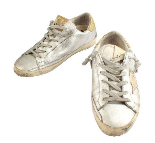 GOLDEN GOOSE スーパースター限定版シルバーゴールドスニーカー 37.5 26807634