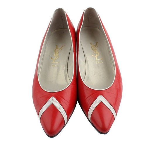SAINT LAURENT Pumps mit Blockfarben in Rot und Weiß 36.5 26810700