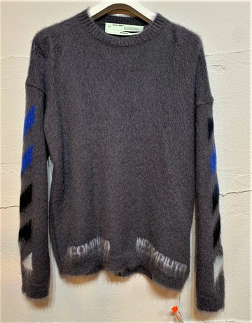 OFF WHITE Grau Mohair Strickpullover Männer 5364674560 16862191