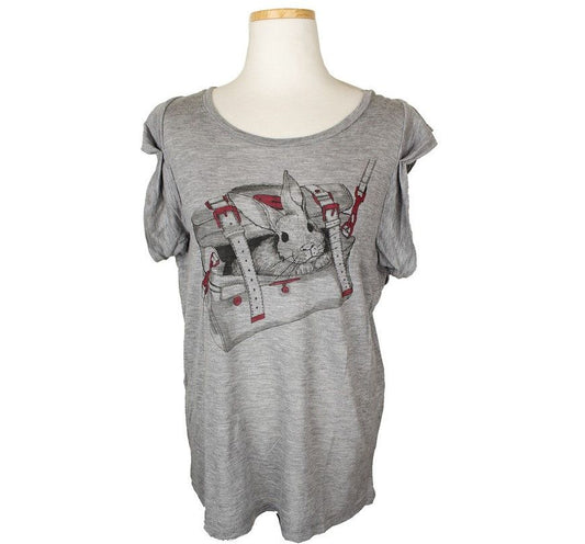 MULBERRY melangegraue Druck T-Shirt S 26807268