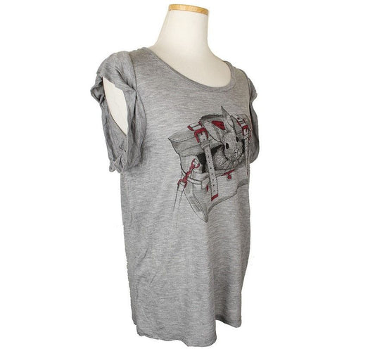MULBERRY melangegraue Druck T-Shirt S 26807268